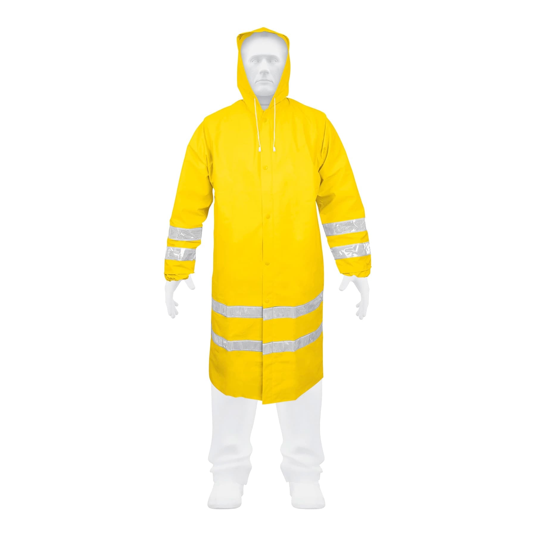 Gabardina Impermeable Truper IM-REF-L color Amarillo Doble Capa con Reflejante