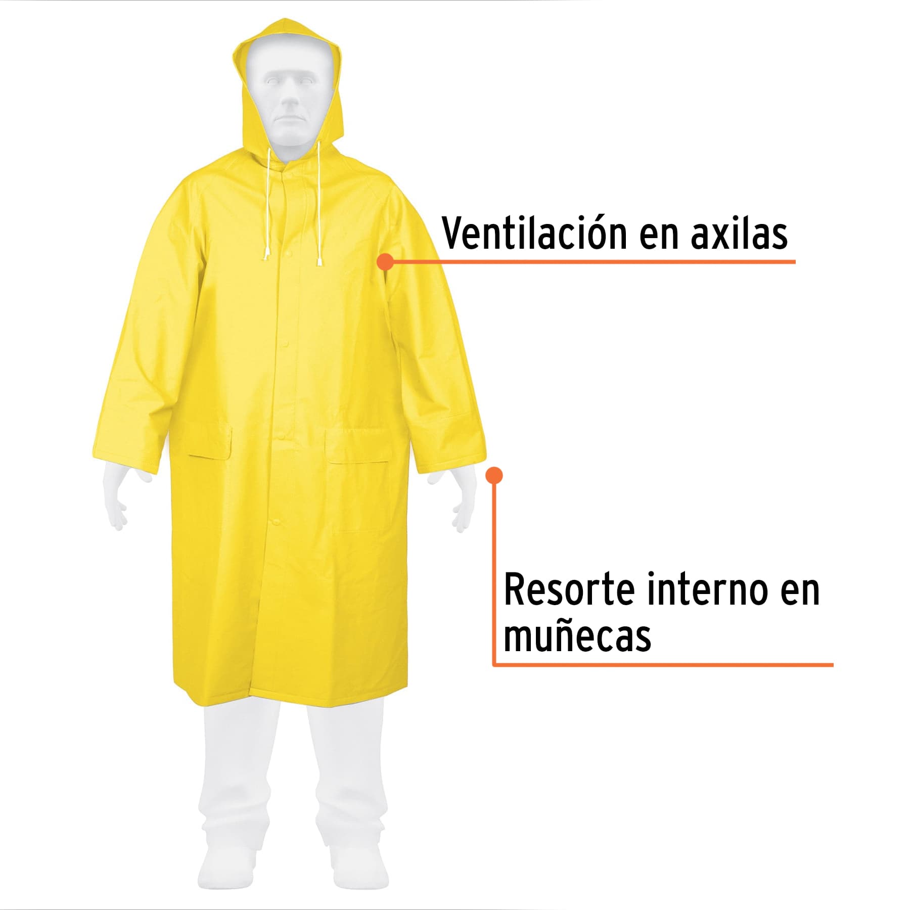 Foto 3 pulgar | Gabardina Impermeable Doble Capa Truper IMPER color Amarillo