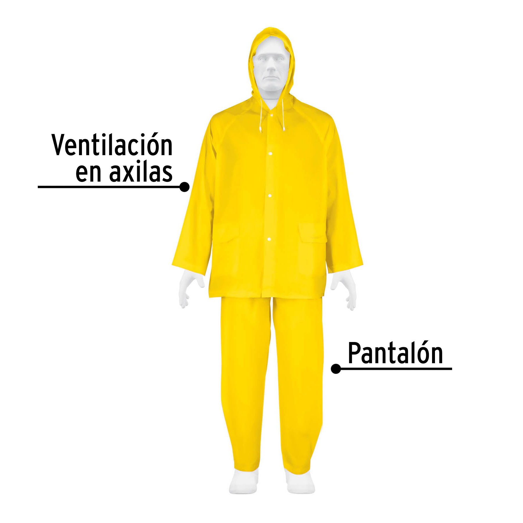 Foto 3 pulgar | Conjunto Impermeable Ligero Pretul TRA-PRO color Amarillo