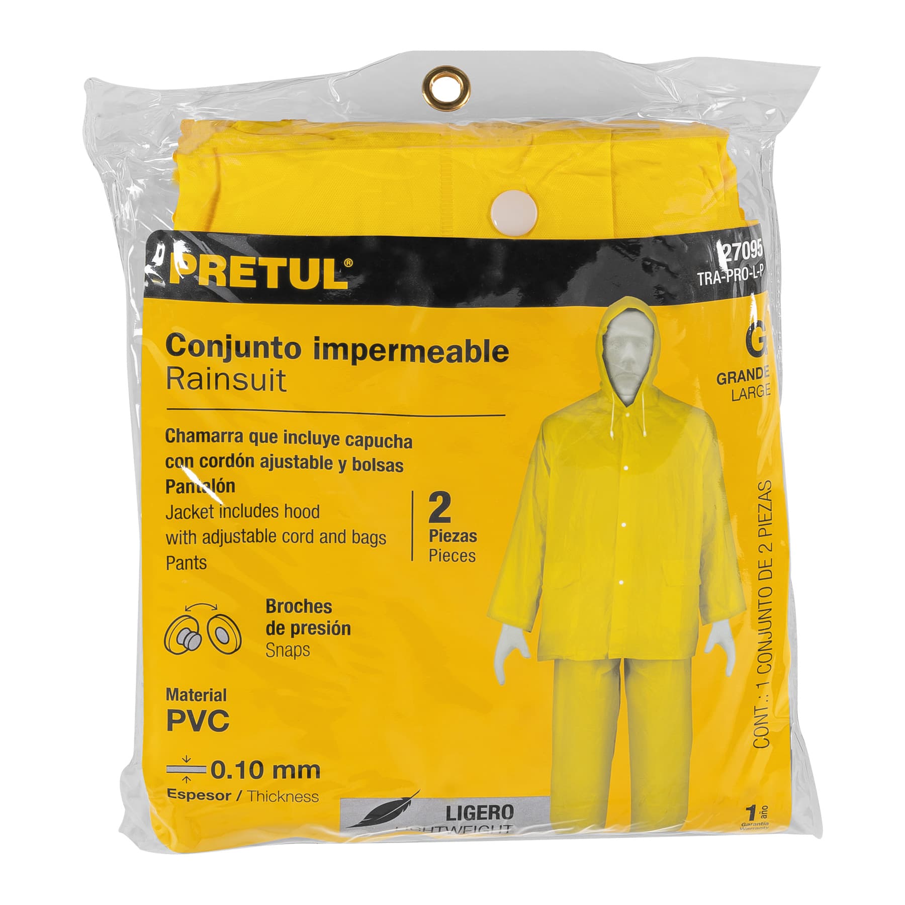 Foto 4 pulgar | Conjunto Impermeable Ligero Pretul TRA-PRO color Amarillo