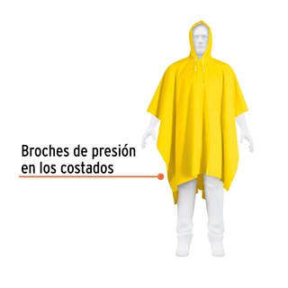 Foto 2 | Capamanga Ó Poncho Doble Capa Unitalla Truper Expert color Amarillo