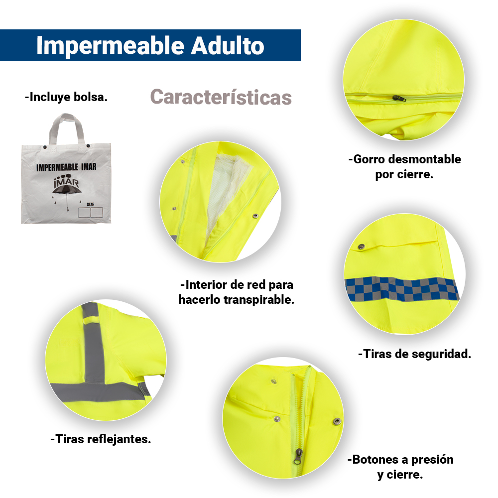 Foto 3 pulgar | Impermeable Traje Amariillo Con Gorro 1.80-1.85 Cm Pvc Resistente