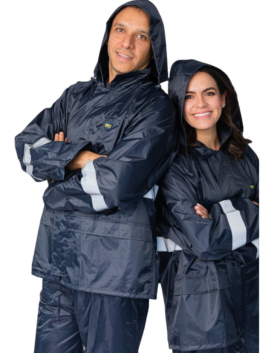 Foto 4 | Impermeable Motociclista Azul Unisex 2 Piezas Chamarra Y Pantalón