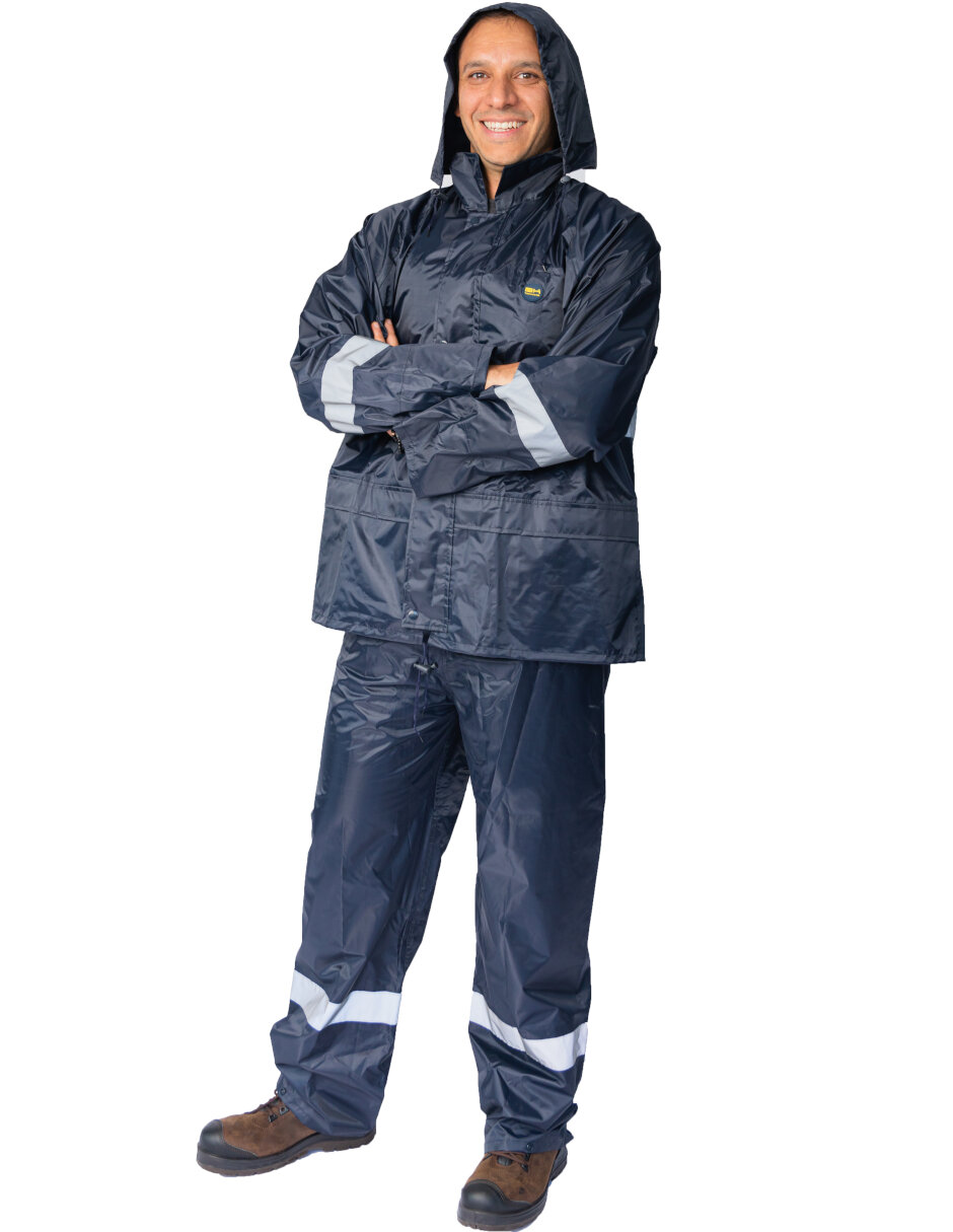 Foto 5 | Impermeable Motociclista Azul Unisex 2 Piezas Chamarra Y Pantalón