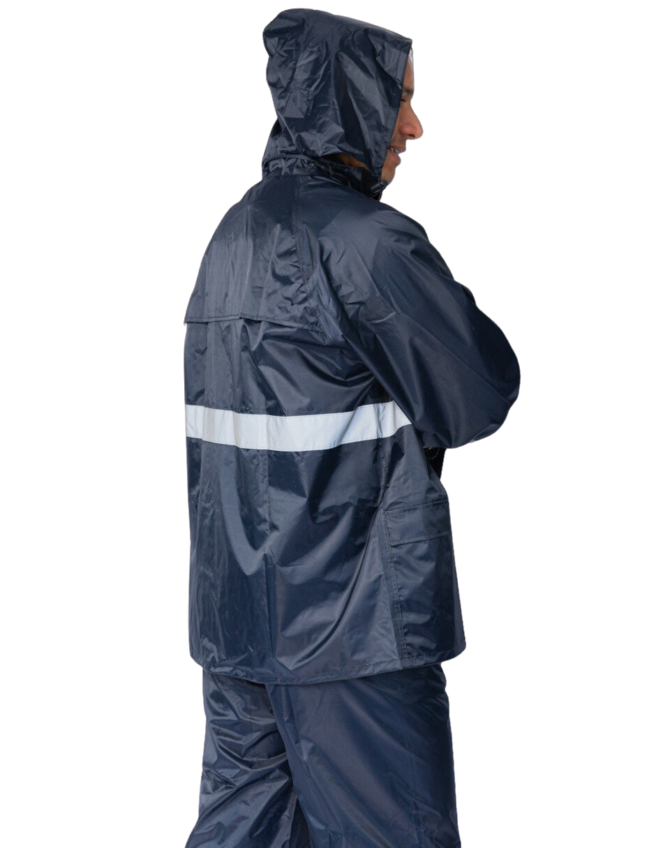 Foto 8 pulgar | Impermeable Motociclista Azul Unisex 2 Piezas Chamarra Y Pantalón