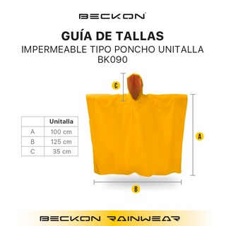 Foto 4 | Impermeable Amarillo Tipo Poncho Con Gorro Unisex