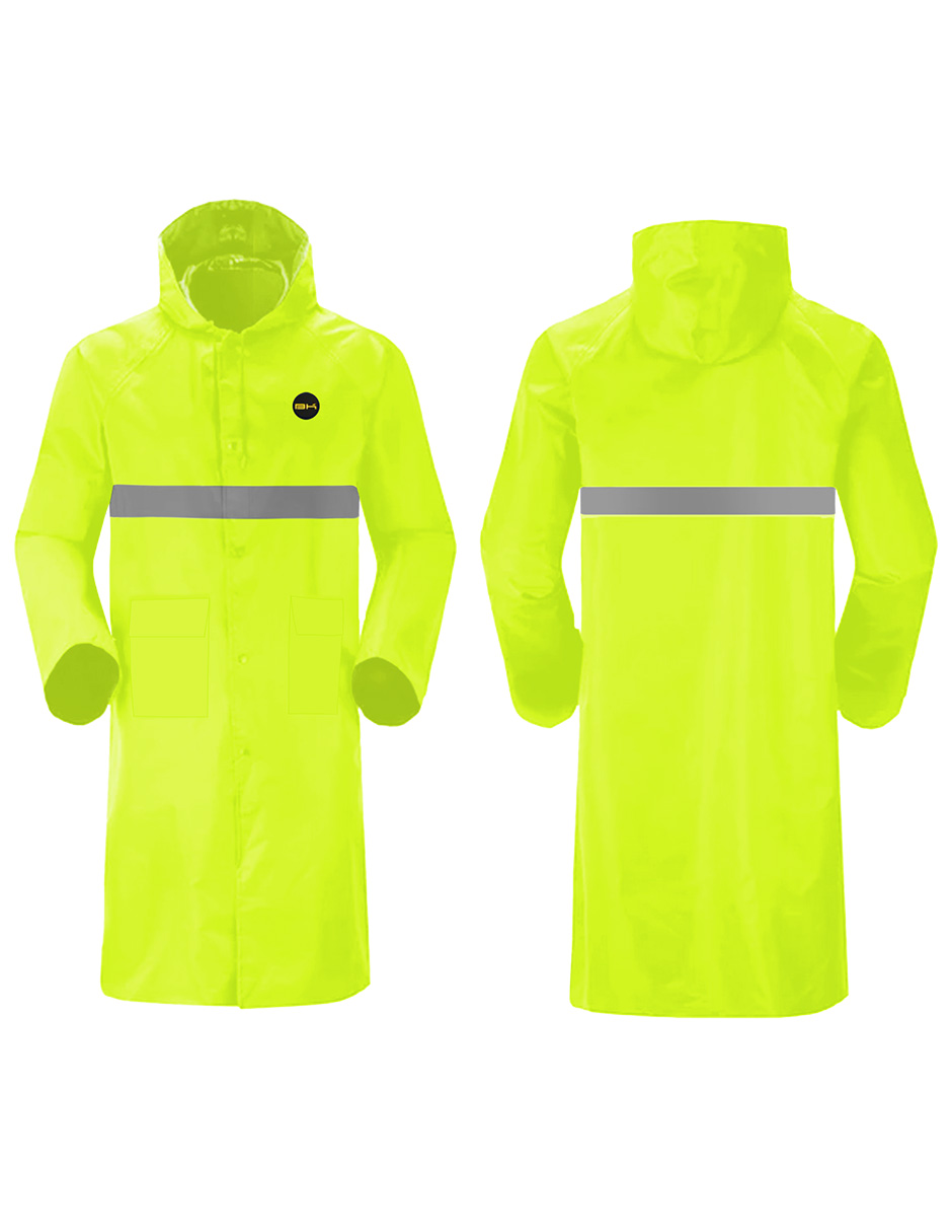 Foto 1 | Impermeable Gabardina Largo Para Lluvias Ligero Premium Unisex Hombre Mujer Con Reflejantes Rainwear Talla Mediana