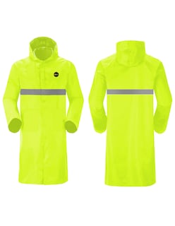 Foto 1 | Impermeable Gabardina Largo Para Lluvias Ligero Premium Unisex Hombre Mujer Con Reflejantes Rainwear Talla Mediana