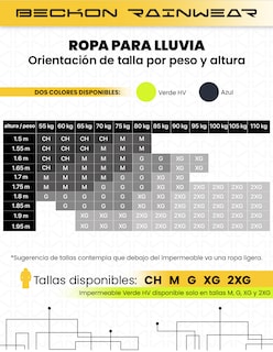 Foto 3 | Impermeable Gabardina Largo Para Lluvias Ligero Premium Unisex Hombre Mujer Con Reflejantes Rainwear Talla Mediana