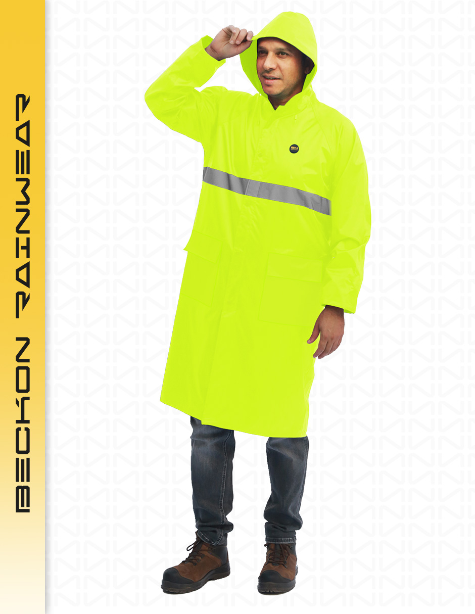 Foto 6 pulgar | Impermeable Gabardina Largo Para Lluvias Ligero Premium Unisex Hombre Mujer Con Reflejantes Rainwear Talla Mediana