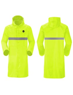 Foto 1 | Impermeable Gabardina Largo Para Lluvias Ligero Premium Unisex Hombre Mujer Con Reflejantes Rainwear Talla Extra Grande