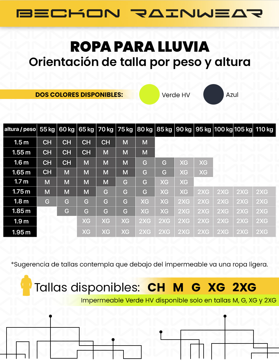 Foto 3 | Impermeable Gabardina Largo Para Lluvias Ligero Premium Unisex Hombre Mujer Con Reflejantes Rainwear Talla Extra Grande