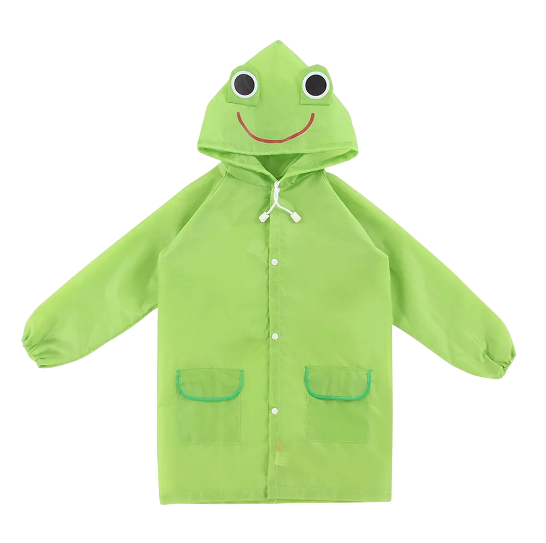 Poncho Impermeable Capa Para Lluvia De Niño Colegio Kinder Escuela, Verde