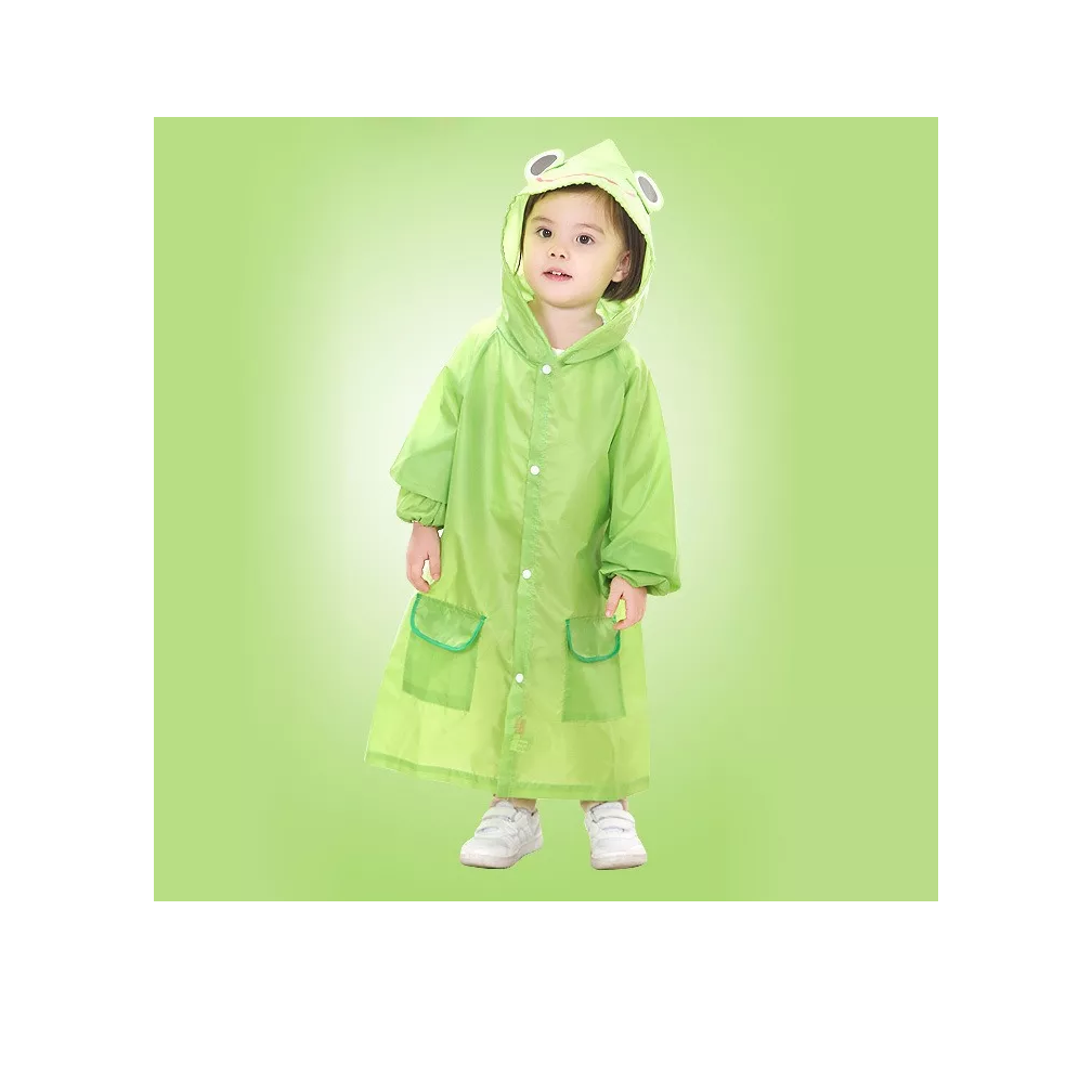 Foto 3 | Poncho Impermeable Capa Para Lluvia De Niño Colegio Kinder Escuela, Verde