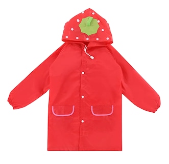 Foto 1 | Poncho Impermeable Capa Para Lluvia De Niño Colegio Kinder Escuela, Rojo