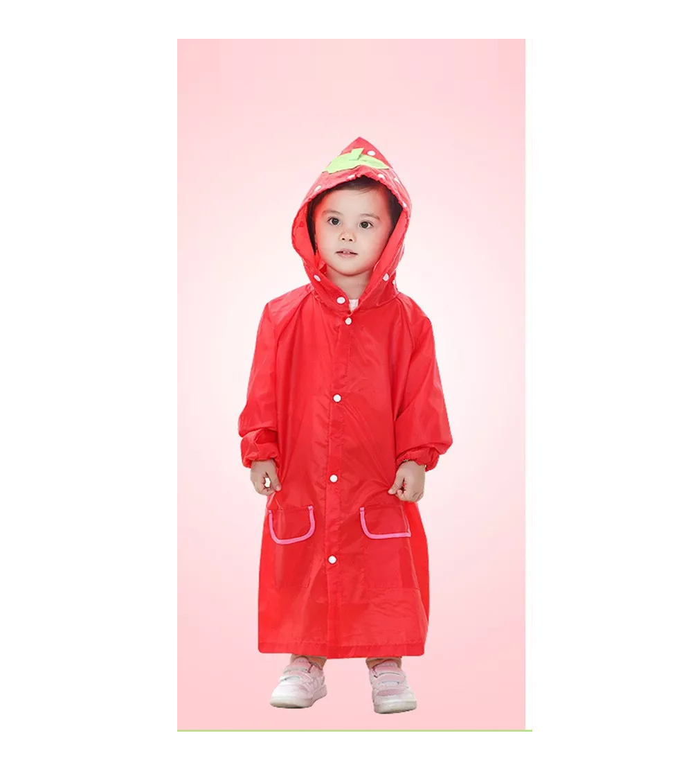 Foto 2 | Poncho Impermeable Capa Para Lluvia De Niño Colegio Kinder Escuela, Rojo