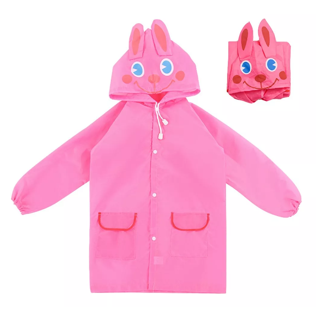 Foto 4 pulgar | Poncho Impermeable Capa Para Lluvia De Niño Colegio Kinder Escuela, Rosa