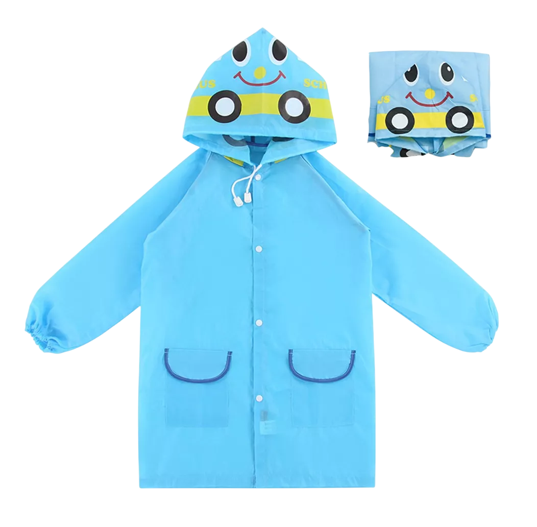 Poncho Impermeable Capa Para Lluvia De Niño Colegio Kinder Escuela, Azul