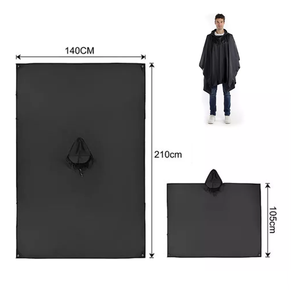 Foto 5 pulgar | Capa Impermeable Poncho Unisex Muy Duradero, Negro