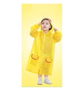 Foto 2 | Poncho Impermeable Capa Lluvia Niño Colegio Kinder Escuela, Amarillo
