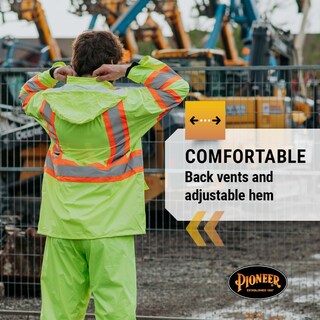 Foto 4 | Traje Impermeable Pioneer Hi Vis, Ligero E Impermeable, De Seguridad - Venta Internacional.