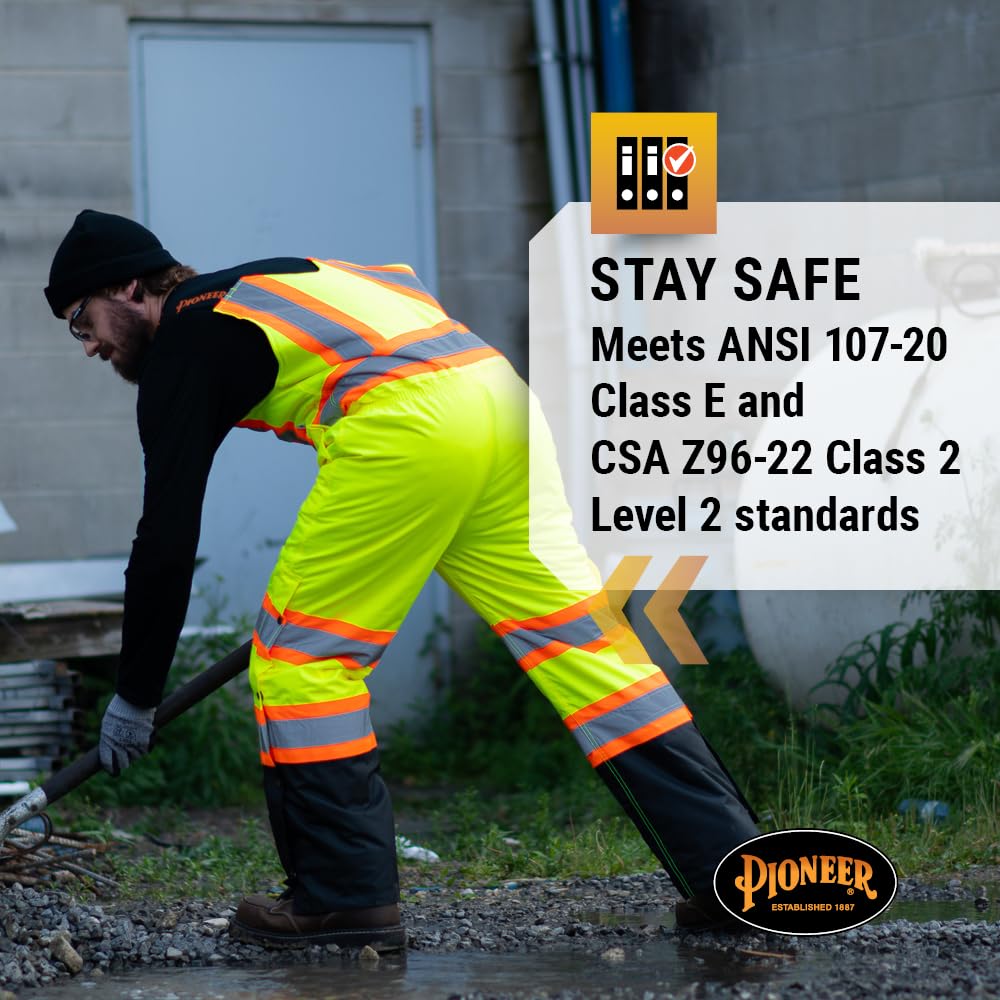 Foto 4 | Pantalones Impermeables Con Peto Pioneer Hi Vis Para Hombre Y Mujer - Venta Internacional.