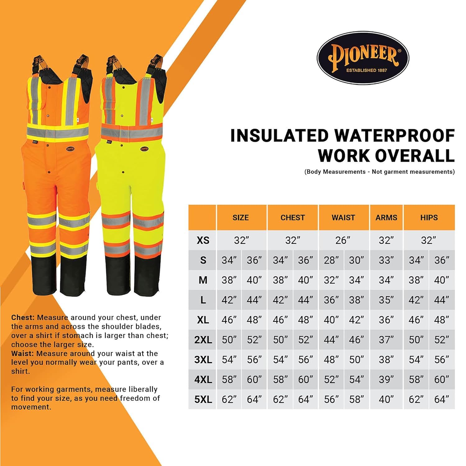 Foto 7 pulgar | Pantalones Impermeables Con Peto Pioneer Hi Vis Para Hombre Y Mujer - Venta Internacional.