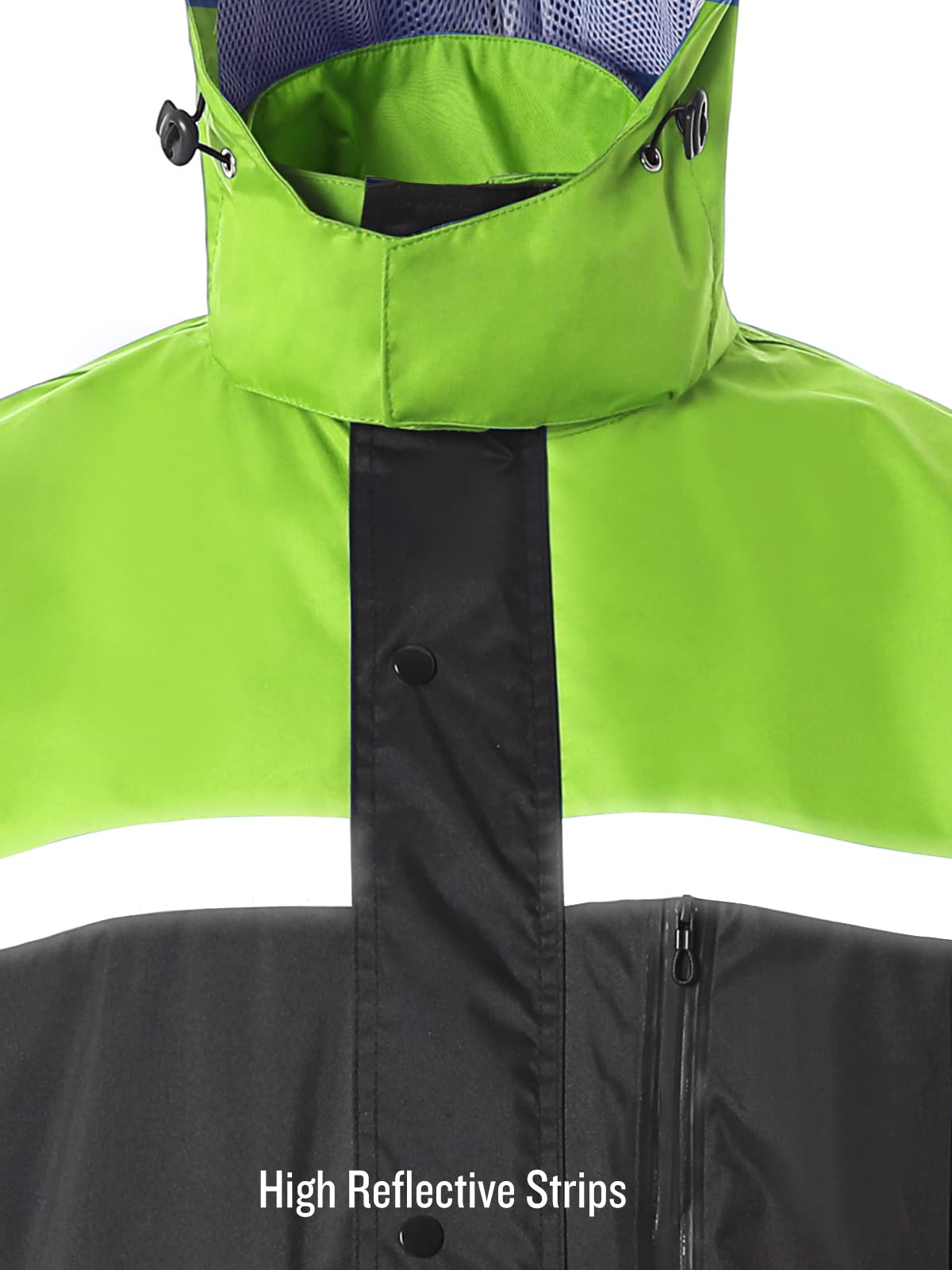 Foto 8 pulgar | Traje De Lluvia Saphirose Reflectante De Alta Visibilidad Para Hombre, Color Negro - Venta Internacional.