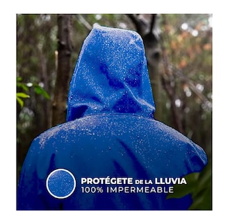 Foto 4 | Capa Impermeable Portátil Para Lluvia Tipo Manga Con Capucha Azul Marino Belug