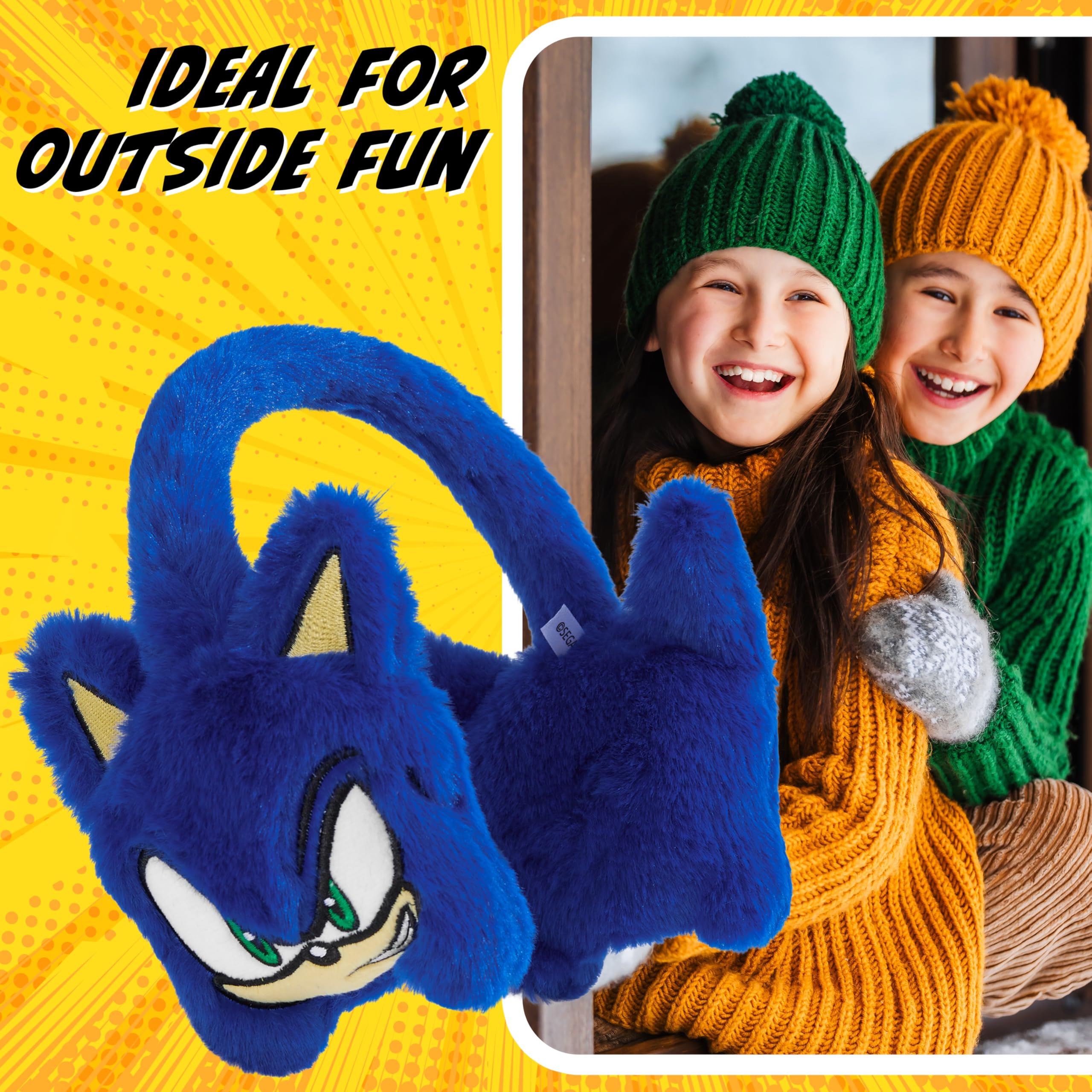 Foto 5 | Orejeras Sonic The Hedgehog Para Niños, Suaves Y Esponjosas, Para Invierno - Venta Internacional.