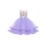 Vestido De Unicornio Violeta Para Fiesta De Cumpleaños Para Niñas De 4 A 10 Años - Venta Internacional.