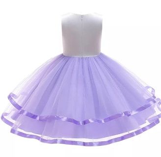 Foto 2 | Vestido De Unicornio Violeta Para Fiesta De Cumpleaños Para Niñas De 4 A 10 Años - Venta Internacional.