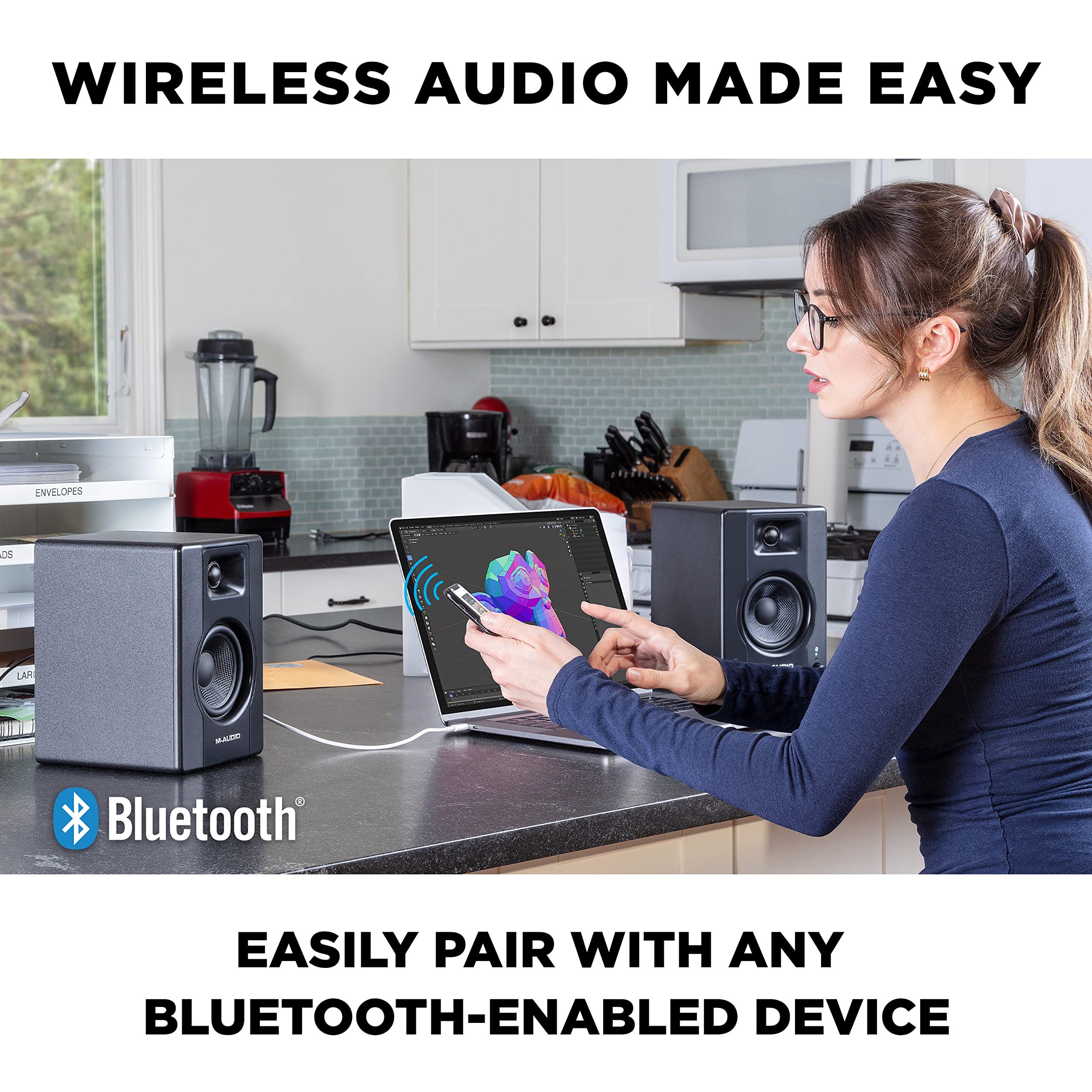 Foto 3 | Pareja de Monitores Estudio Altavoces Pc M-audio Bx3bt 3.5 120 W - Venta Internacional
