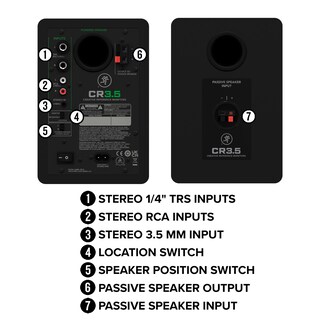 Foto 6 | Monitores De Estudio Mackie Cr3.5 De 9 Cm Y 3,5 Pulgadas Con Alimentación Y Control De Tono - Venta Internacional.