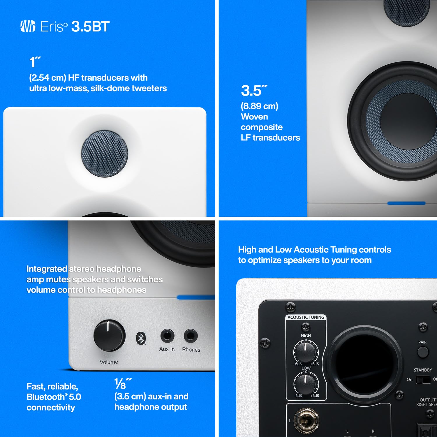 Foto 5 pulgar | Monitores De Estudio Presonus Eris De 3,5 Pulgadas Con Bluetooth - Blanco - Venta Internacional.