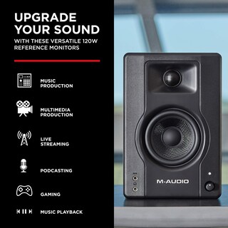 Foto 2 | Studio Monitors M-audio Bx3 3.5 Hd - Par De Altavoces Para Pc (120 W), Color Negro - Venta Internacional.