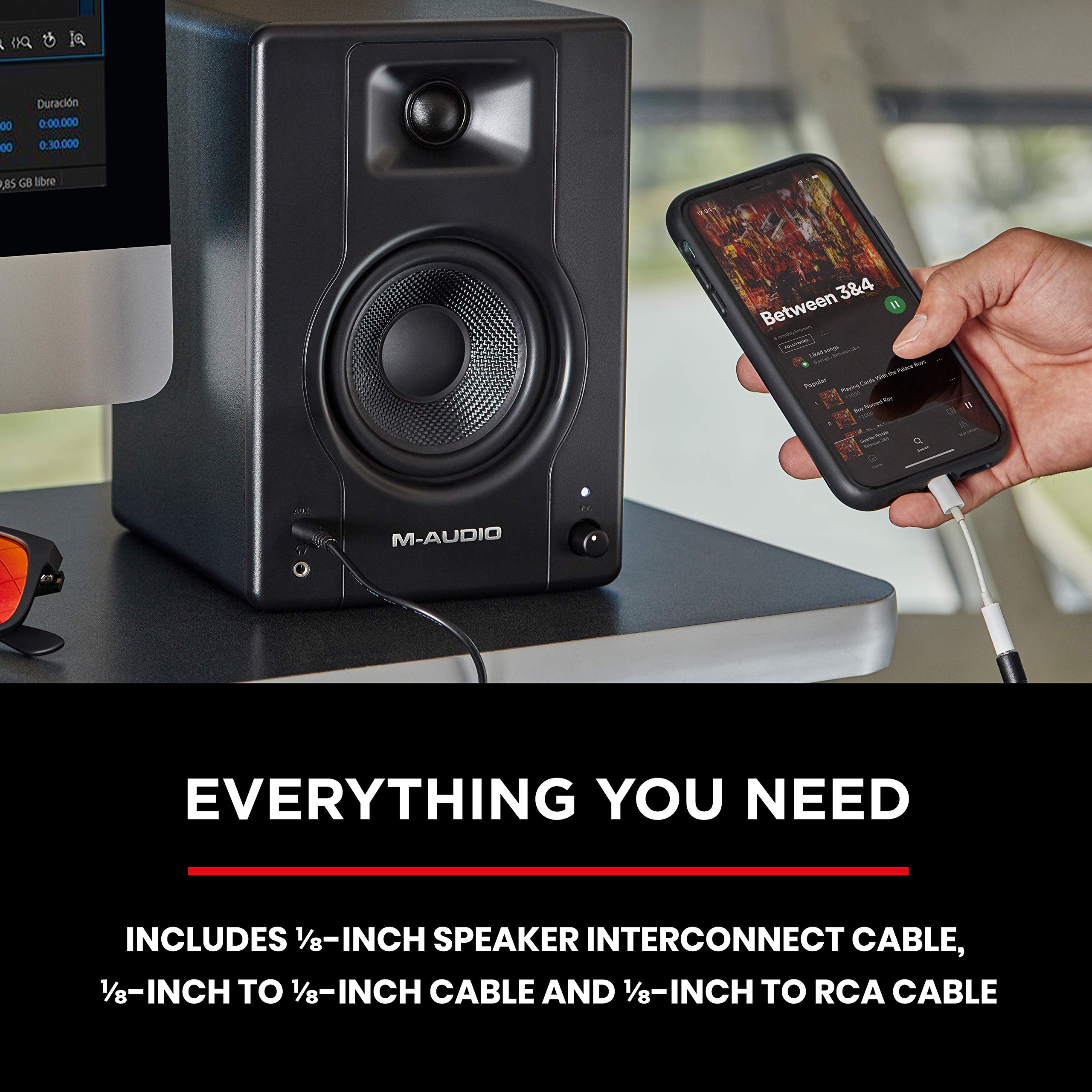 Foto 6 pulgar | Studio Monitors M-audio Bx3 3.5 Hd - Par De Altavoces Para Pc (120 W), Color Negro - Venta Internacional.