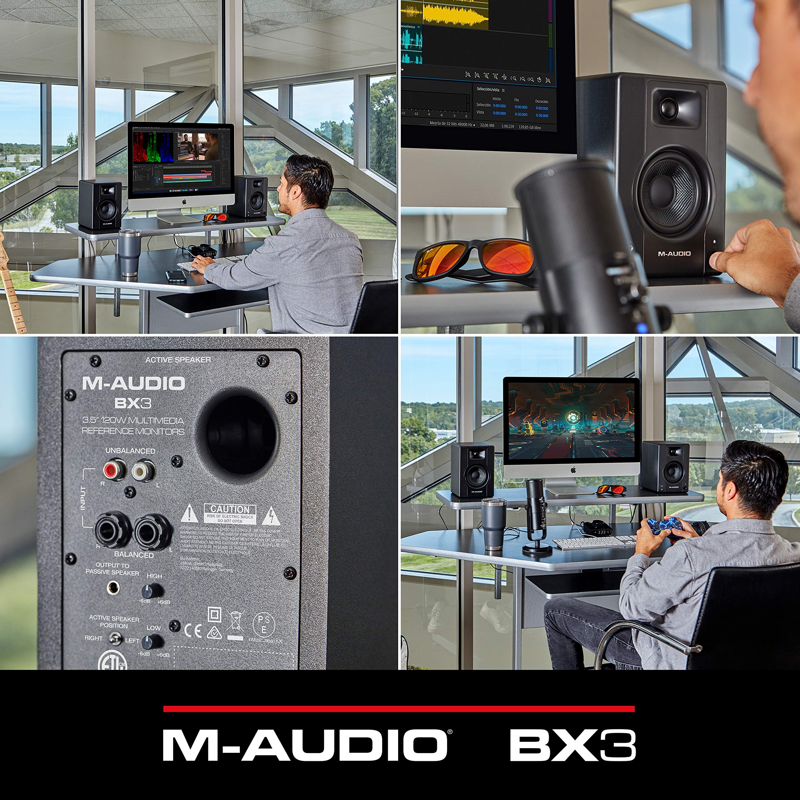 Foto 8 pulgar | Studio Monitors M-audio Bx3 3.5 Hd - Par De Altavoces Para Pc (120 W), Color Negro - Venta Internacional.