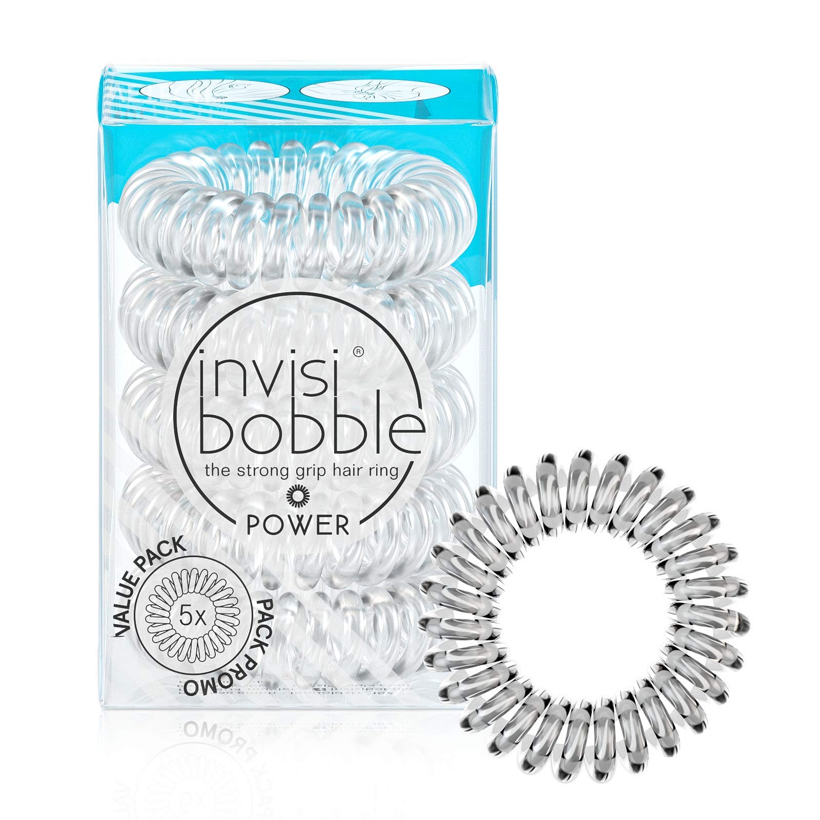 Foto 1 | Cintas Para El Cabello Invisibobble Power Traceless Spiral, Paquete De 5 Unidades, Transparentes - Venta Internacional.