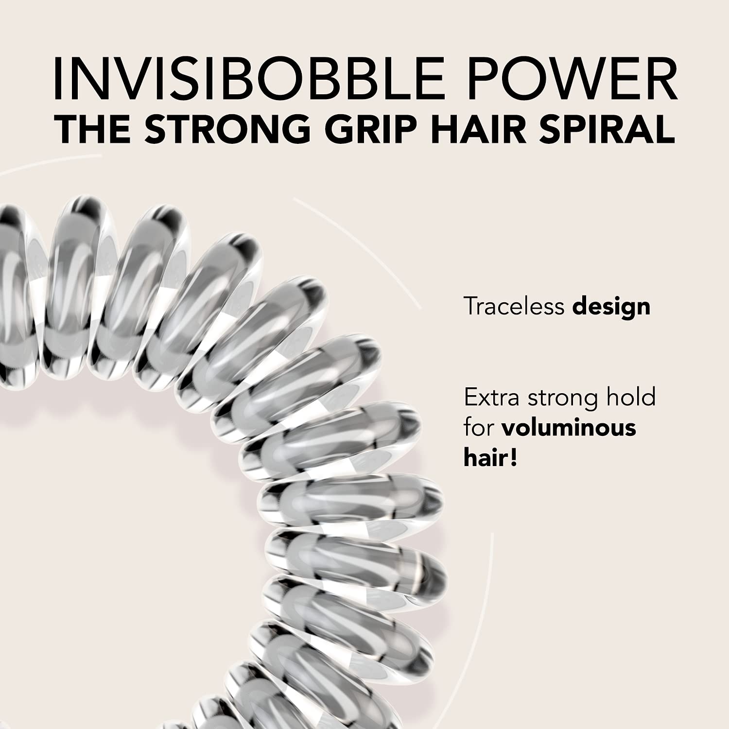 Foto 2 | Cintas Para El Cabello Invisibobble Power Traceless Spiral, Paquete De 5 Unidades, Transparentes - Venta Internacional.