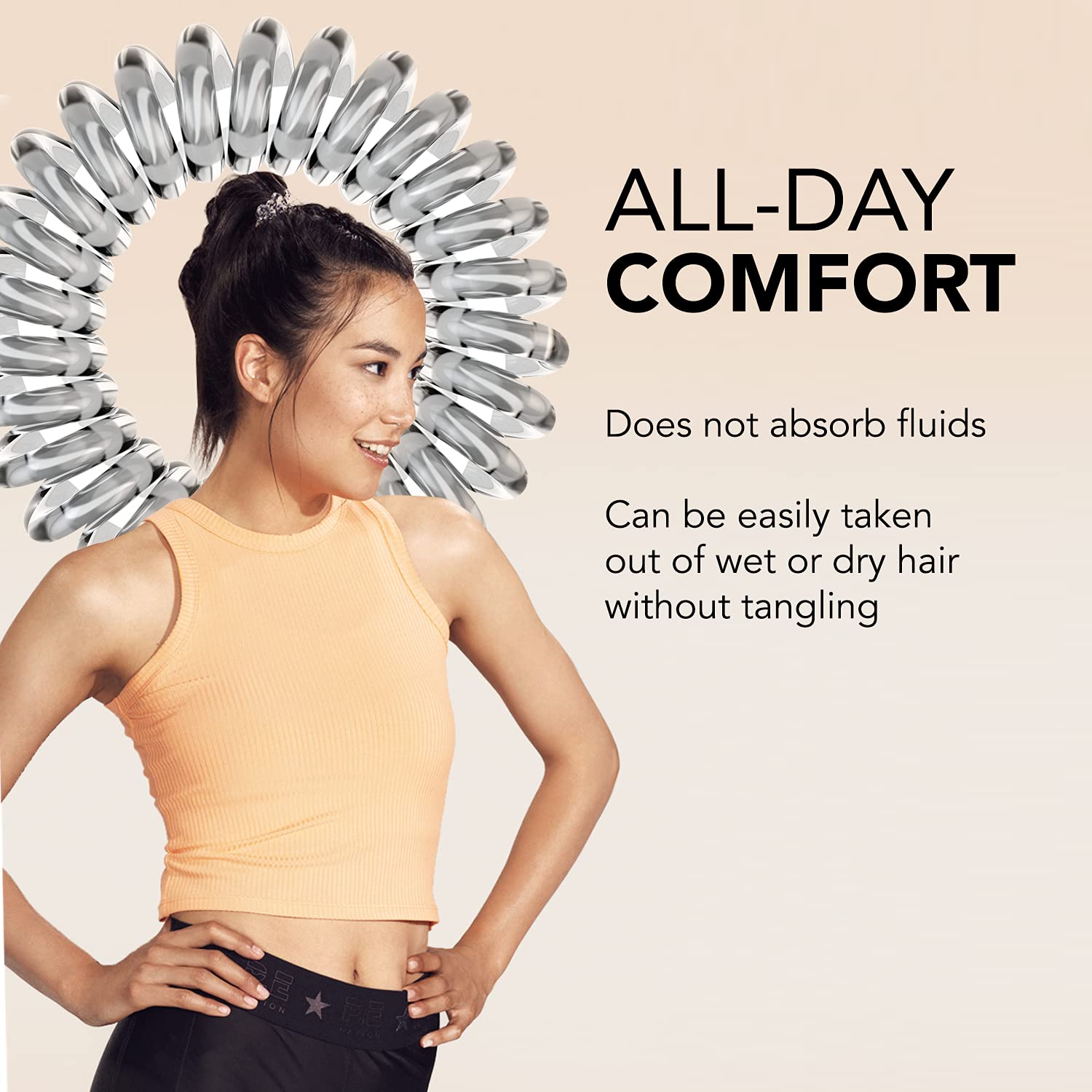 Foto 5 pulgar | Cintas Para El Cabello Invisibobble Power Traceless Spiral, Paquete De 5 Unidades, Transparentes - Venta Internacional.