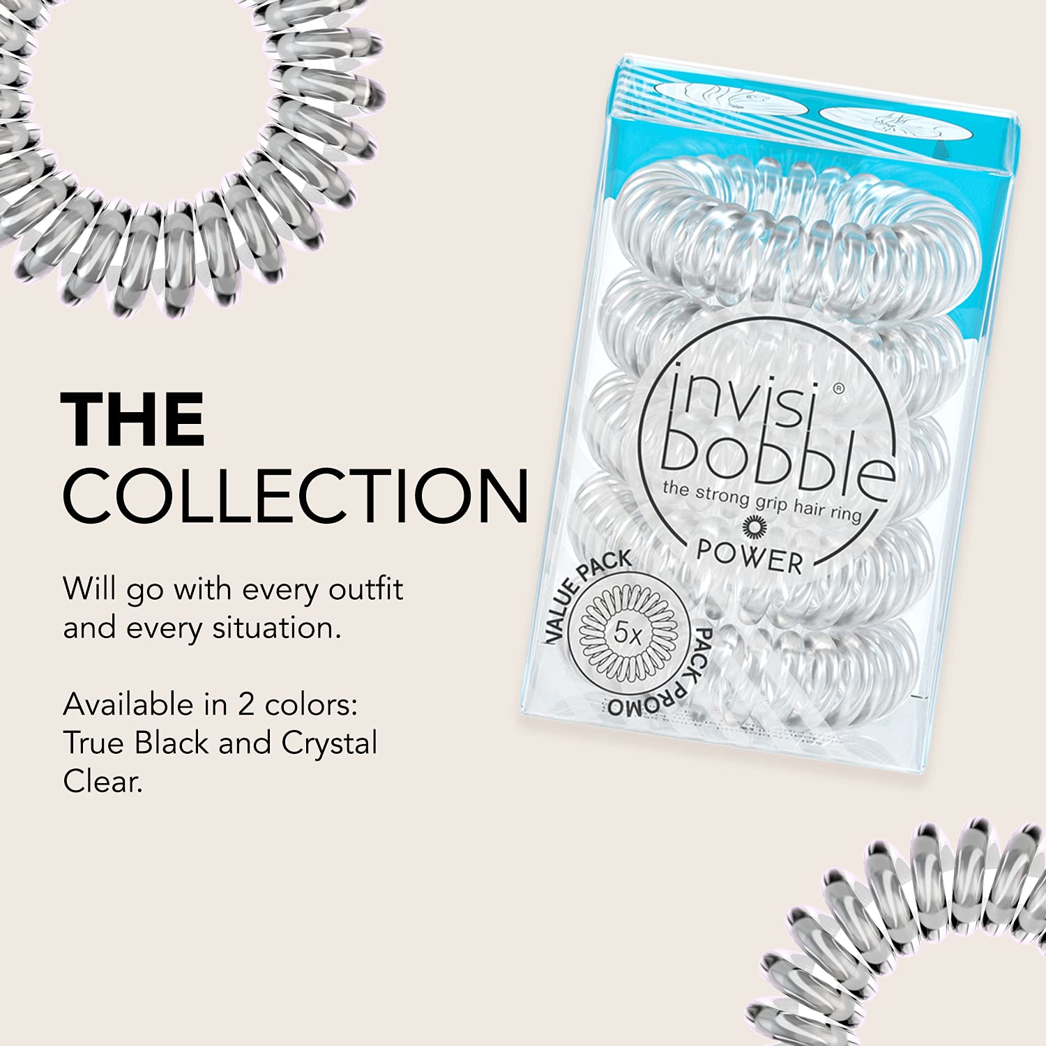 Foto 6 | Cintas Para El Cabello Invisibobble Power Traceless Spiral, Paquete De 5 Unidades, Transparentes - Venta Internacional.