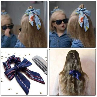 Foto 4 | Hair Scrunchies Bufandas Cuadradas Bandas Elásticas Para El Pelo Para Niñas - Venta Internacional.