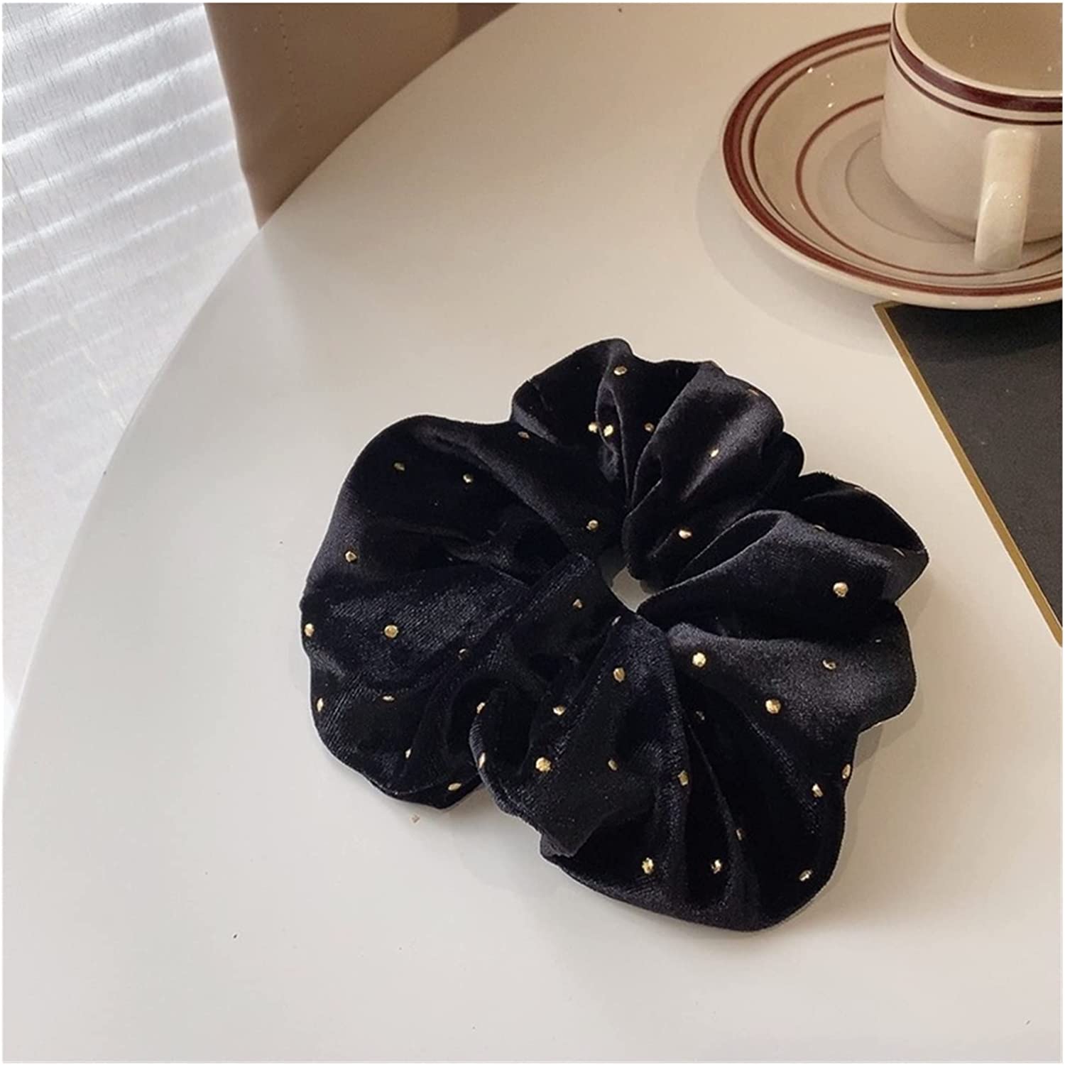 Foto 2 pulgar | Corbata De Pelo Huoguo Para El Intestino Grueso  Terciopelo Negro  Para Niñas - Venta Internacional.