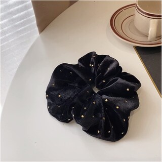 Foto 5 | Corbata De Pelo Huoguo Para El Intestino Grueso Terciopelo Negro Para Niñas - Venta Internacional.
