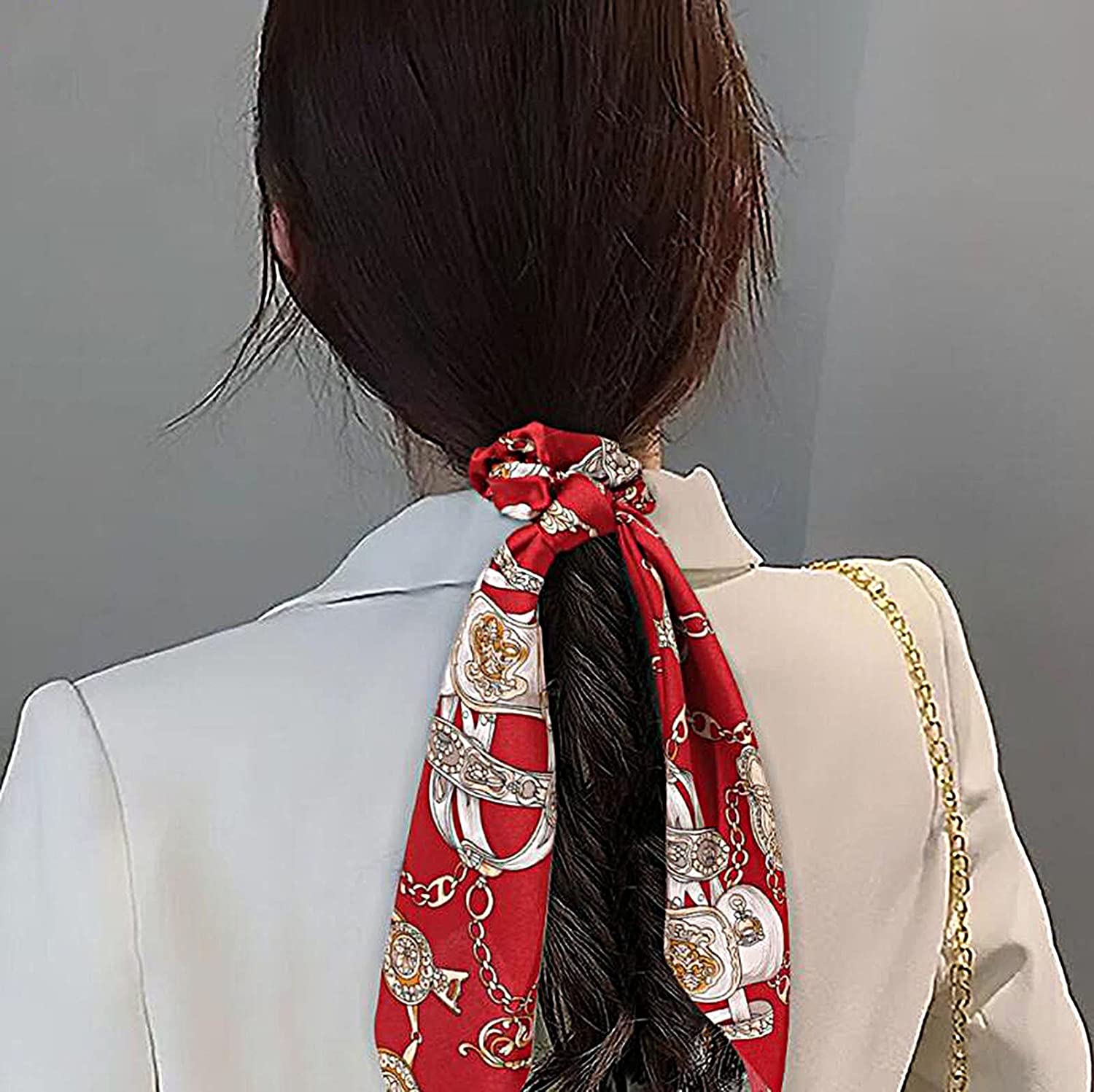 Foto 2 | Pañuelo De Seda Estampado Con Cinta Para El Pelo  Intestino Grueso Huoguo - Venta Internacional.