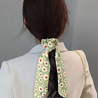 Foto 2 | Pañuelo De Seda Estampado Con Cinta Para El Pelo Intestino Grueso Huoguo - Venta Internacional.
