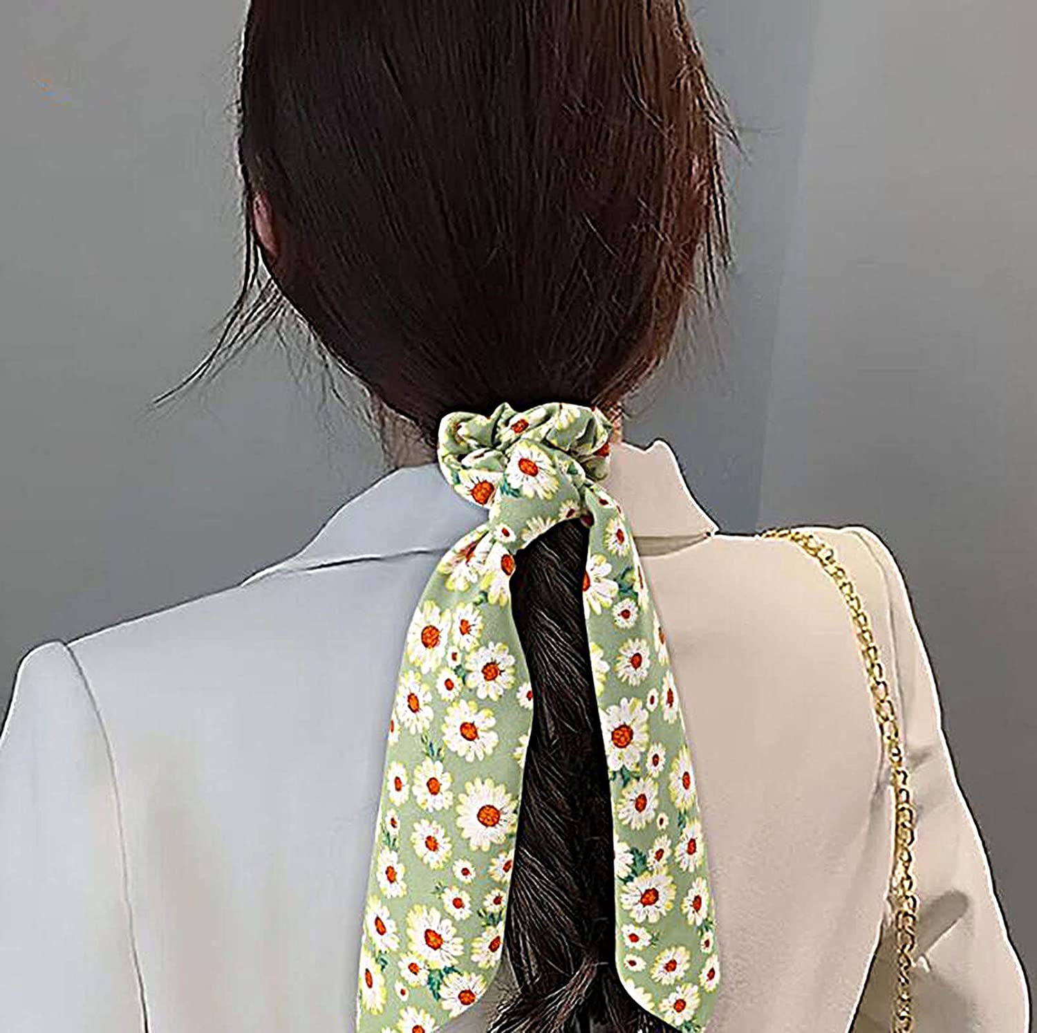 Foto 2 | Pañuelo De Seda Estampado Con Cinta Para El Pelo  Intestino Grueso Huoguo - Venta Internacional.