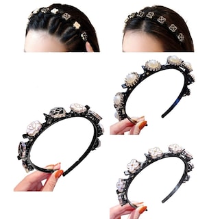 Foto 5 | Diadema Huoguo Para Niña Con Flequillo Doble Con 8 Clips 3 Unidades - Venta Internacional.