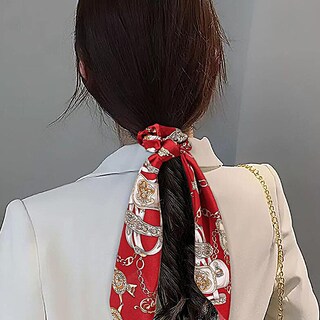 Foto 2 | Pañuelo De Seda Estampado Con Cinta Para El Pelo Intestino Grueso Huoguo - Venta Internacional.